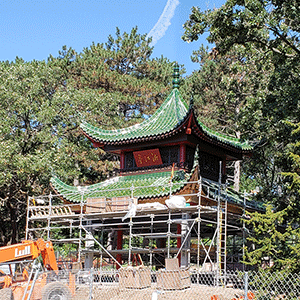 thumbnail of pavilion with scaffolding
